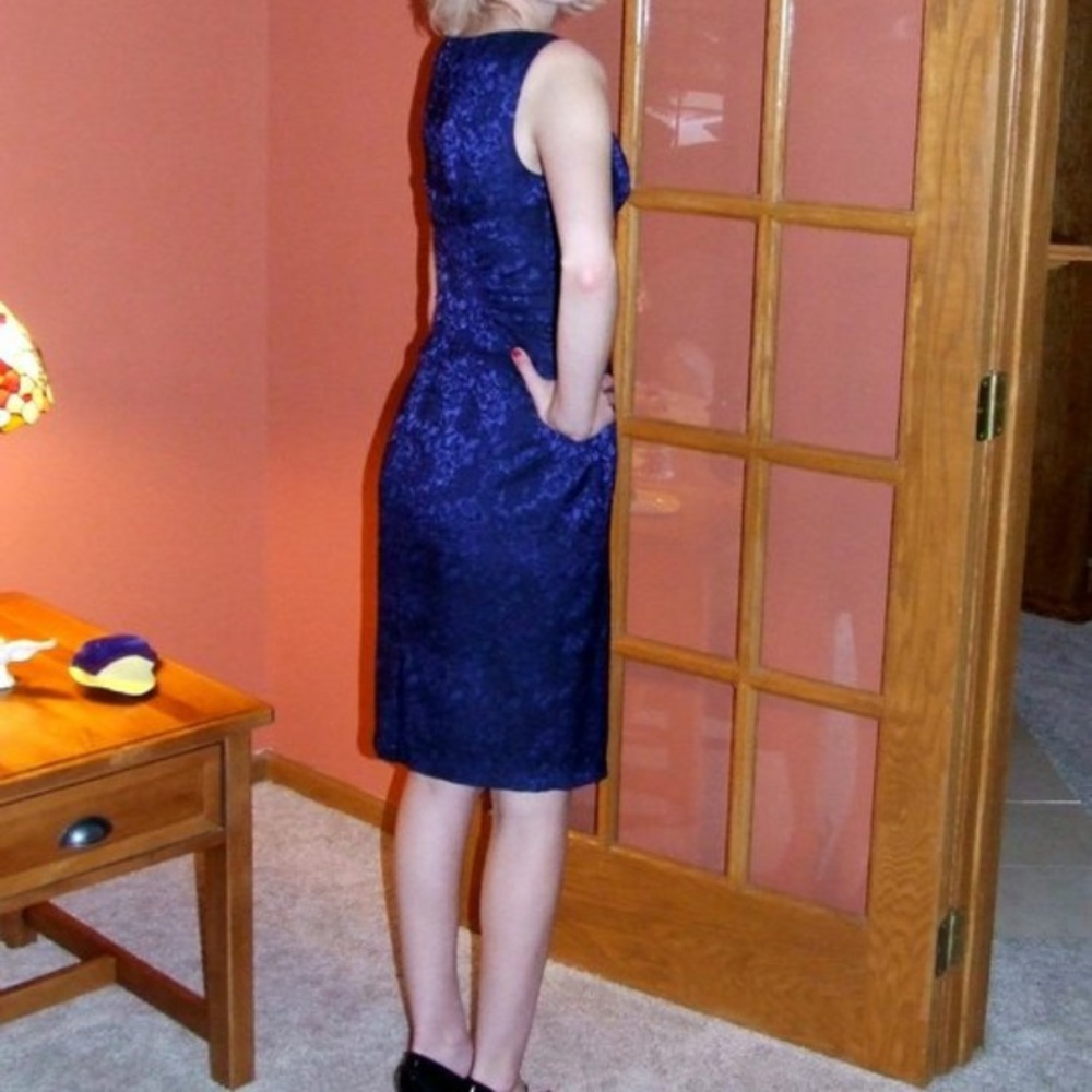 Adrianna Papell blue lace dress sz 2 - Picture 5 of 7